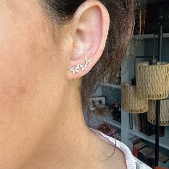 14k Gold and Diamond Butterly Crawlers - SOLD AS A PAIR. - Picture 2 of 10